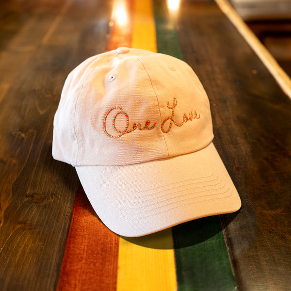 Red, Gold, and Green "One Love" Script, Stone Hat